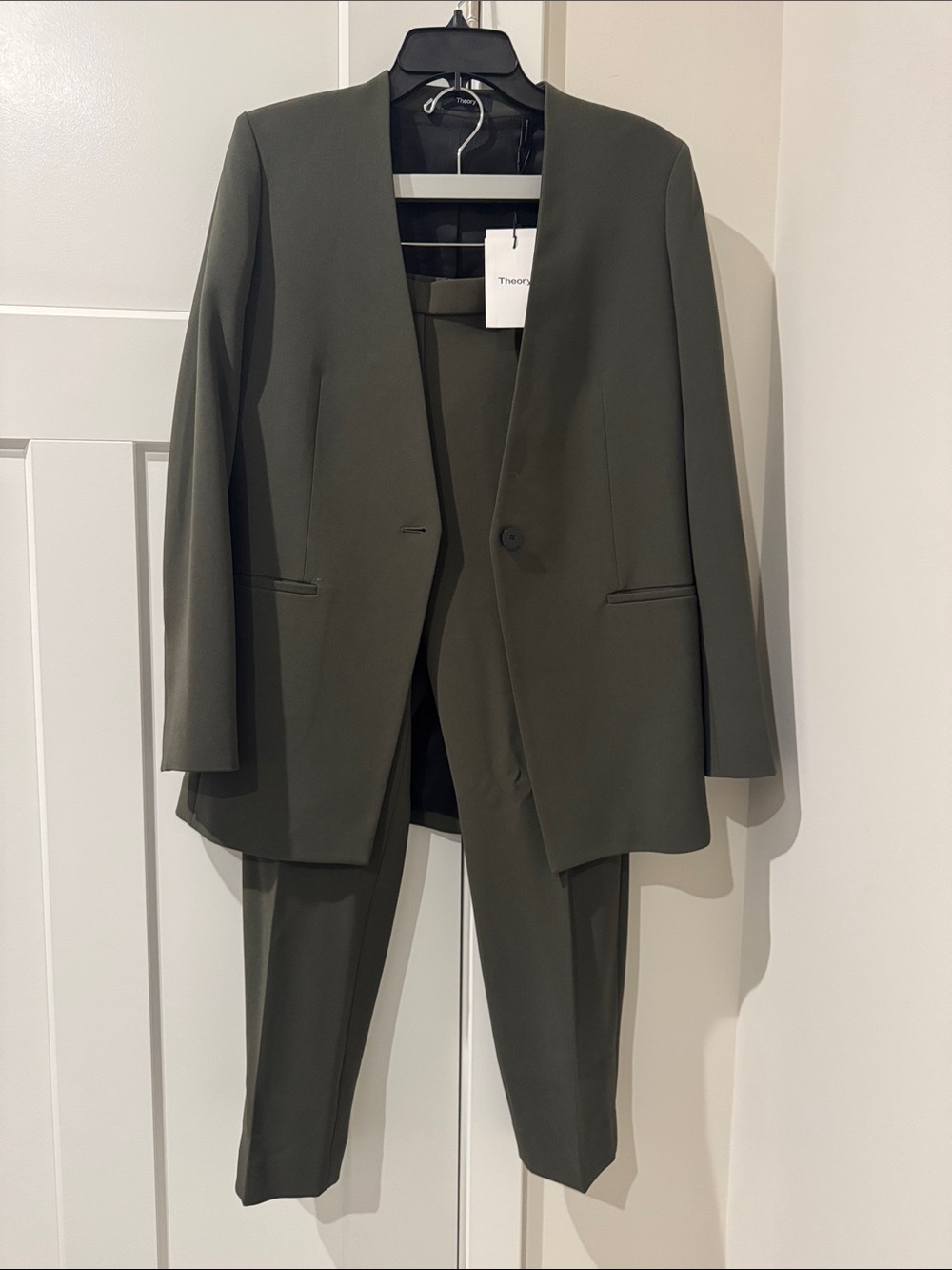 Theory Olive Green Two-Piece Women's Suit